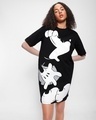 Shop Women's Black Mickey The Original Graphic Printed Oversized Dress-Front