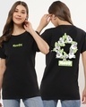 Shop Women's Black Moody Graphic Printed Boyfriend T-shirt-Front
