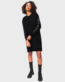 Shop Women's Black Cold Outside Typography Oversized Dress-Full