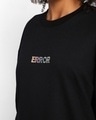 Shop Women's Black Error Typography Oversized Dress