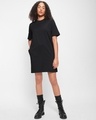 Shop Women's Black Oversized T-Shirt Dress-Full