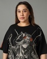 Shop Women's Black Graphic Printed Oversized Plus Size T-shirt