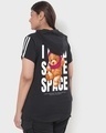 Shop Women's Black I Need Some Space Teddy Graphic Printed Plus Size T-shirt-Design
