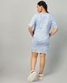 Shop Women's Blue & Grey All Over Printed Oversized T-Shirt Dress-Design