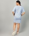 Shop Women's Blue & Grey All Over Printed Oversized Plus Size T-Shirt Dress-Design