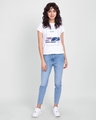 Shop Women's White Blue Vibes Graphic Printed T-shirt-Full