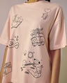 Shop Women's Pink BTS Better Together Graphic Printed Oversized T-shirt