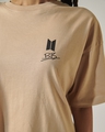 Shop Women's Brown BTS Universal Star Graphic Printed Oversized T-shirt