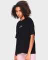 Shop Women's Black Baby It's Cold Graphic Printed Oversized T-shirt-Design