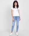Shop Women's White Climbing pocket panda Graphic Printed T-shirt-Full