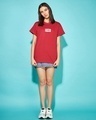 Shop Women's Red Coffee Head Graphic Printed Boyfriend T-shirt-Full