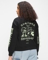 Shop Women's Black Mickeys Kingdom Graphic Printed Oversized Sweatshirt-Full