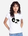 Shop Women's White Crazy Panda Graphic Printed T-shirt-Front
