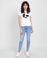 Shop Women's White Crazy Panda Graphic Printed T-shirt-Full