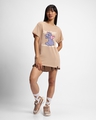 Shop Women's Brown Cuteness Spell Graphic Printed Boyfriend T-shirt-Full