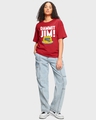 Shop Women's Red Dammit Jim Typography Oversized T-shirt