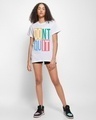 Shop Women's White Don't Quit Typography Boyfriend T-shirt-Full