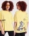 Shop Women's Yellow Enjoy Graphic Printed Oversized T-shirt-Front