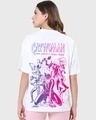 Shop Women's White Feline Fatale Graphic Printed Oversized T-shirt-Design