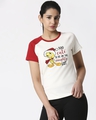 Shop Women Flock Printed Raglan Half Sleeve T-shirt-Front
