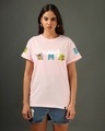 Shop Women's Pink Friends & Feelings T&J Graphic Printed Boyfriend T-shirt-Front