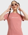 Shop Women's Pink Friends Logo Typography T-shirt-Front