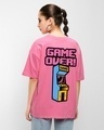 Shop Women's Pink Game Over Graphic Printed Oversized T-shirt-Design
