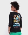 Shop Women's Black Gangster's Paradise Graphic Printed 3/4 Sleeve Slim Fit T-shirt-Design