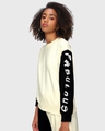 Shop Women's Gardenia & Black Fabulous Typography Oversized Sweatshirt & Jogger Set