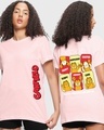 Shop Women's Pink Garfields Personalities Graphic Printed Boyfriend T-shirt-Front