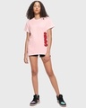 Shop Women's Pink Garfields Personalities Graphic Printed Boyfriend T-shirt-Full