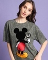 Shop Women's Grey Mickey Graphic Printed Oversized T-shirt