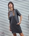 Shop Women's Grey Oversized Plus Size Dress-Front