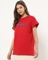 Shop Women's Red Hands Above My Head Graphic Printed Boyfriend T-shirt-Design