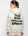 Shop Women's Beige Hangover Typography Oversized Hoodie-Design