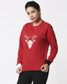 Shop Women HD Chest Print Red Sweatshirt-Design