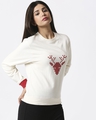 Shop Women HD Chest Print White Sweatshirt-Front