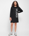 Shop Women's Black Influencer Typography Oversized Dress-Design