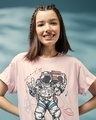 Shop Women's Pink Intergalactic Party Graphic Printed Boyfriend T-shirt