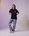 Shop Women's Black Just Chill Squad Graphic Printed Boyfriend T-shirt-Full