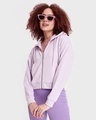 Shop Women's Lilac Crop Hoodie-Front