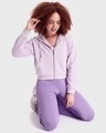 Shop Women's Lilac Crop Hoodie-Full