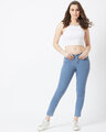 Shop Women's Light Blue Medium Wash 5 Pocket Mid Rise Jeans-Full