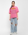 Shop Women's Pink 90's Maze Memories Graphic Printed Oversized T-shirt-Design