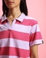 Shop Women's Pink Stripe Polo T-shirt