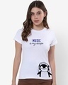 Shop Women's White Music escape Graphic Printed T-shirt-Front