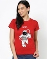 Shop Women's Red NASA Astronaut Graphic Printed T-shirt-Front
