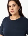 Shop Women's Navy Blue Plus Size T-Shirt