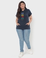 Shop Women's Blue Dope Shit Typography Plus Size Hoodie T-shirt-Design