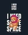 Shop Women's Pink I Need Some Space Teddy Graphic Printed Plus Size Hoodie T-shirt